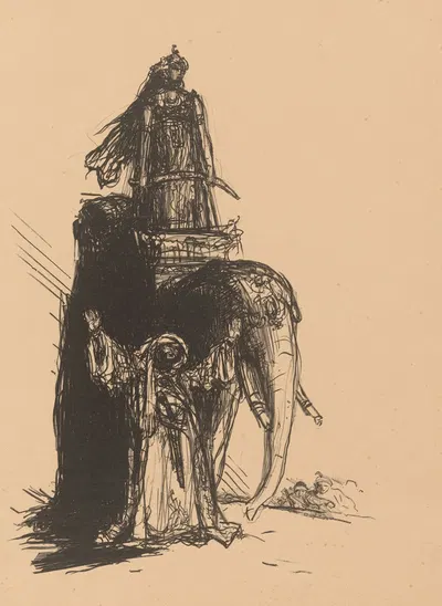 Olifant met staande berijder by Мариус Бауэр, 1877 - 1932 — digital art print download