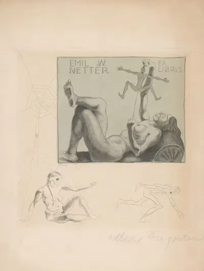 Экслибрис Эмиля В. Неттера by Мишель Фингенштейн, 1894 - 1943 — digital art print download