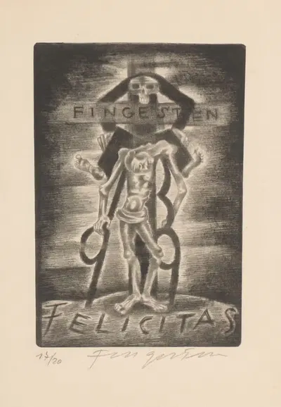 Nieuwjaarswens van Michel Fingesten by Michel Fingesten, 1894 - 1943 — digital art print download
