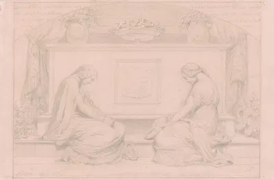 Mourners at a Tomb by Поль Деларош, 1849 — digital art print download