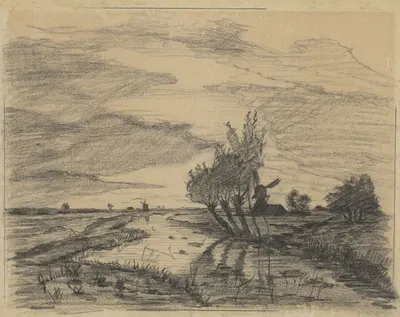 Een wetering bij Abcoude by Поль Жозеф Константин Габриэль, 1838 - 1903 — digital art print download