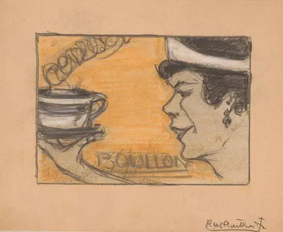 Vrouw met een mok bouillon by Рейньер Виллем Петрус де Врис, 1884 - 1952 — digital art print download