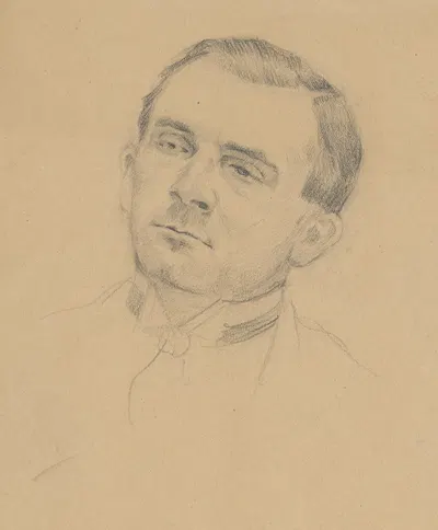 Head Study of a Man by Штефан Полкораб, 1920 — digital art print download