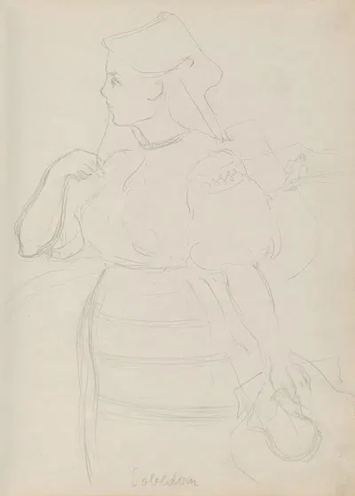 Náčrtník s figur. štúdiami – S obedom by Штефан Полкораб, 1930–1939 — digital art print download