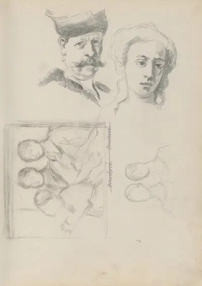 Náčrtník s figur. štúdiami by Штефан Полкораб, 1930–1939 — digital art print download