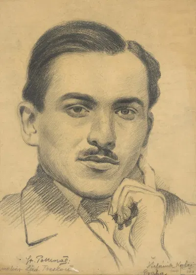 Portrait of Artist Ladislav Treskoň by Штефан Полкораб, 1920 — digital art print download
