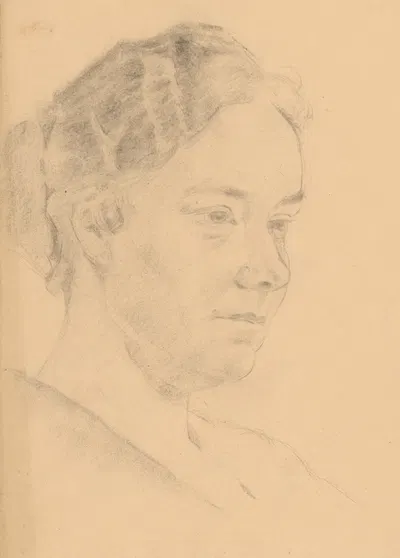 Study of Female Head by Штефан Полкораб, 1930 — digital art print download