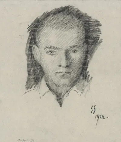 Study of Self-Portrait by Штефан Страка, 1922 — digital art print download