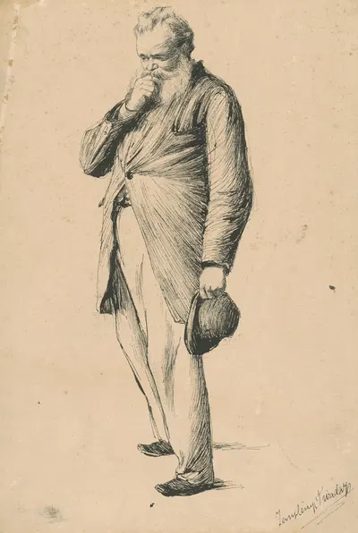 Study of an Old Man Standing I. by Teodor Zemplényi, 1885–1890 — digital art print download
