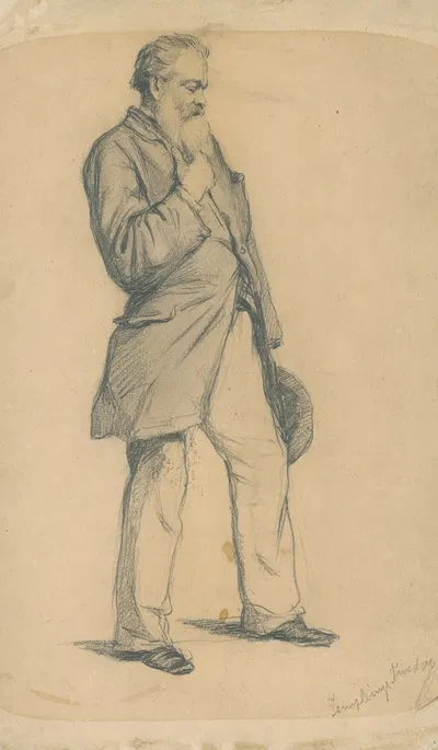 Study of Standing Old Man II. by Teodor Zemplényi, 1885–1890 — digital art print download