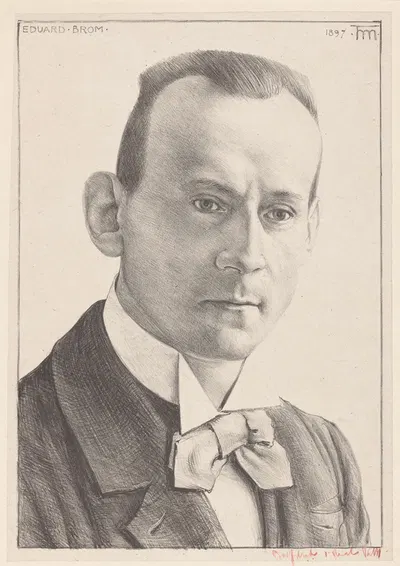 Portret van Eduard Brom by Theo Molkenboer, 1897 — digital art print download