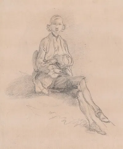 A Seated Youth by Томас Гейнсборо — digital art print download