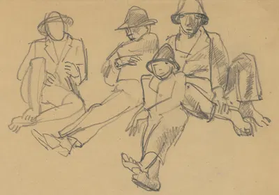 Skica k odpočívajúcim cigánom by Вилмош Аба-Новака, 1927 — digital art print download