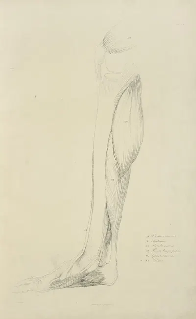 View of musculature of the leg by M.A. Nattali, 1833 — digital art print download