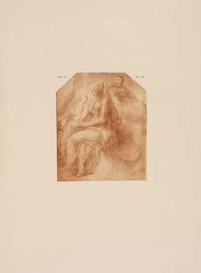 Andrea Schiavone – Drawing of Madonna and child by P. & D. Colnaghi, 1900 — digital art print download