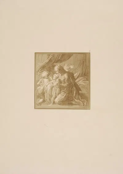 Andrea Schiavone – The holy family by P. & D. Colnaghi, 1900 — digital art print download