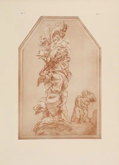 Correggio – Drawing of large pile of objects by P. & D. Colnaghi, 1900 — digital art print download