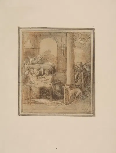 Correggio – Study for a nativity scene by P. & D. Colnaghi, 1900 — digital art print download