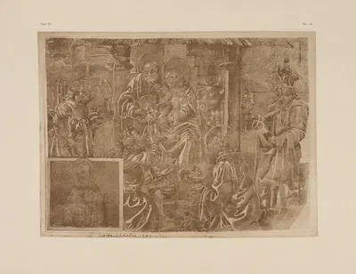 Drawing of adoration of the kings by P. & D. Colnaghi, 1900 — digital art print download