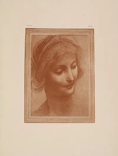Drawing of the head of the blessed virgin by P. & D. Colnaghi, 1900 — digital art print download