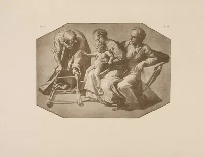 Drawing of the holy family by P. & D. Colnaghi, 1900 — digital art print download