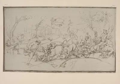 Giulio Romano – The hunt of the Calydonian boar by P. & D. Colnaghi, 1900 — digital art print download