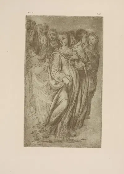Sodoma – The blessed virgin with group of women by P. & D. Colnaghi, 1900 — digital art print download
