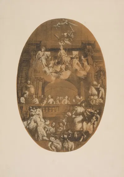 Veronese – Study for allegorical picture of Venice crowned by Fame by P. & D. Colnaghi, 1900 — digital art print download