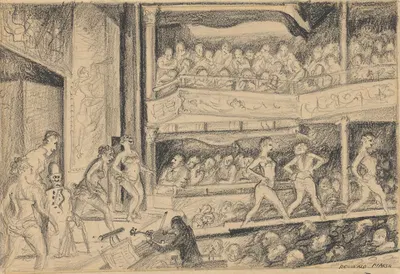 Burlesque performance at the Olympic Theatre by Reginald Marsh, 1925 — digital art print download