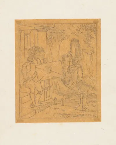 Tracing of the Fish Footman and the Frog Footman by Сэр Джон Тенниел, 1866 — digital art print download