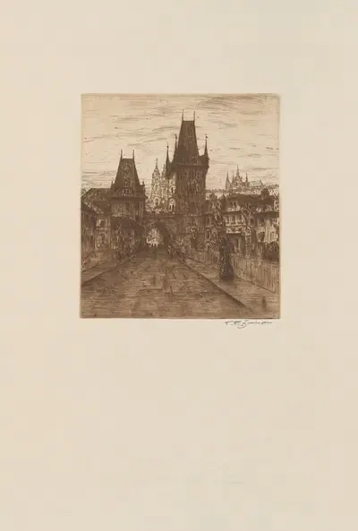 Башни моста Малая Страна by Тавик Франтишек Симон, 1911 — digital art print download