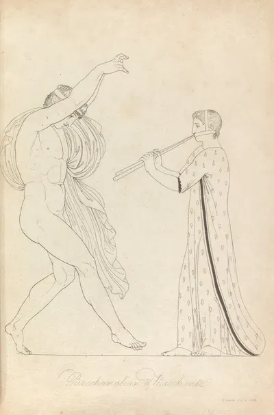 Bacchanalian & bacchante by Томас Бакстер, 1814 — digital art print download