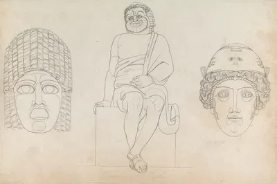 Comedian & masks by Томас Бакстер, 1814 — digital art print download