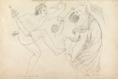 Faun & bacchante by Томас Бакстер, 1814 — digital art print download