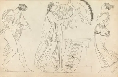 Grecian musical performers by Томас Бакстер, 1814 — digital art print download