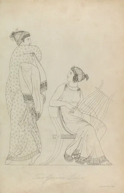 Two Grecian ladies by Томас Бакстер, 1814 — digital art print download