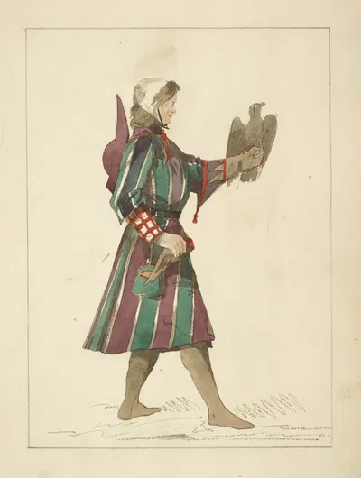 Falconer, German, 1200 by Stewart Watson, 1840 — digital art print download