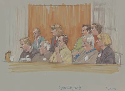 The all-white jury at the bribery trial of Albert Louis Lipscomb, African American Dallas City Council member, Amarillo,…