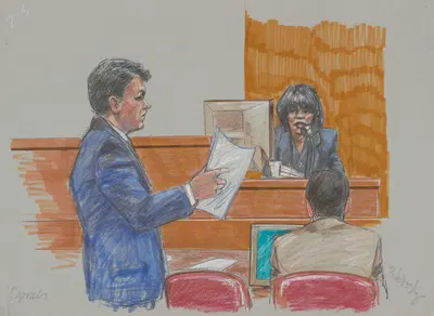 Defendant Oprah Winfrey testifying during a civil case brought against her by the Texas Beef Industry by Brigitte Woosley,…