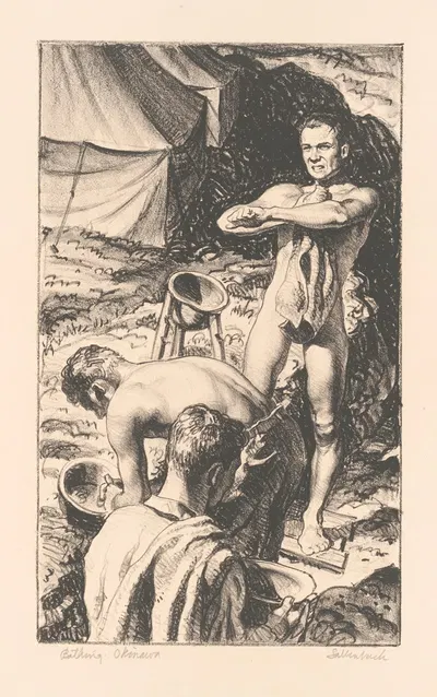 Bathing Okinawa by Edward A. Sallenbach, 1945 — digital art print download