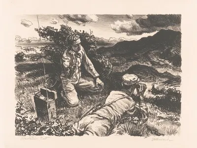 Observation post by Edward A. Sallenbach, 1945 — digital art print download