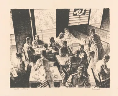 Shafter cafeteria by Edward A. Sallenbach, 1945 — digital art print download