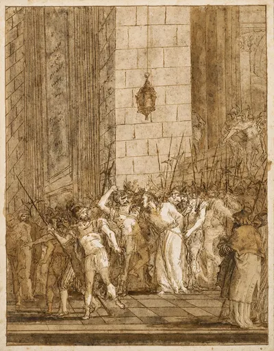 Christ sent by Pilate to Herod by Джованни Доменико Тьеполо — digital art print download