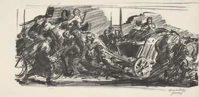 European refugees in Germany during World War II by Howard Brodie, 1945 — digital art print download