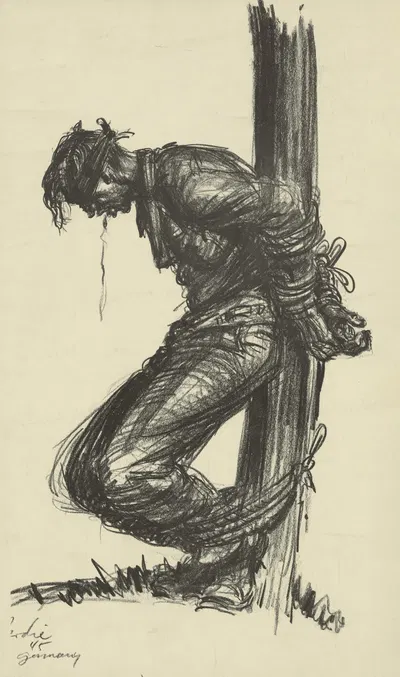 Execution by Howard Brodie, 1945 — digital art print download