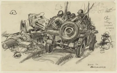 Road to Kokumbona by Howard Brodie, 1942 — digital art print download