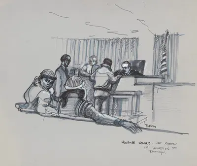 Housing court, 2nd floor, 141 Livingston St., Brooklyn by Joseph Papin — digital art print download
