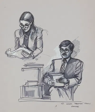 Liverone A. Kip reads deposition from Flickenger by Joseph Papin — digital art print download