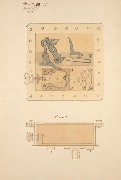 Submarine. Clockwork mechanism for mines by Роберт Фултон, 1806 — digital art print download