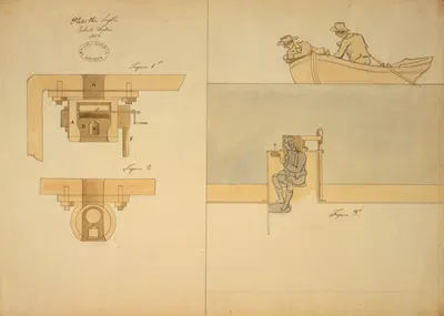 Submarine. Cock cavity and wheel details for 'plunging boat' by Роберт Фултон, 1806 — digital art print download